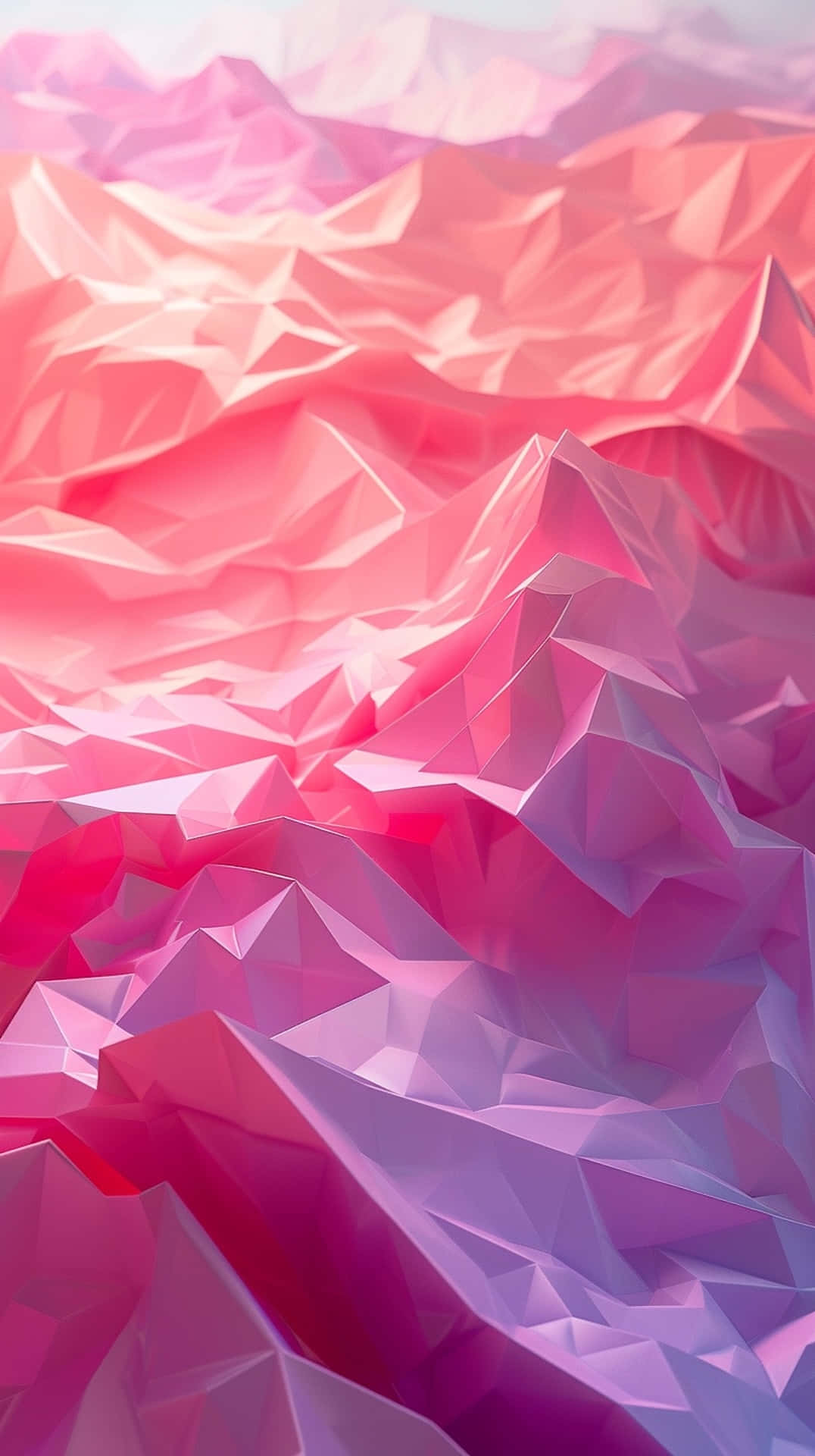 Pink Geometric Landscape Abstract Wallpaper