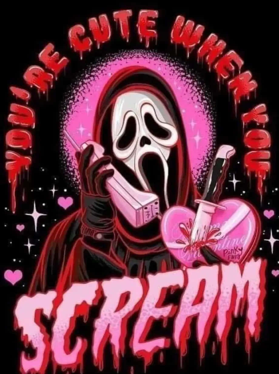 Pink Ghostface Cute Scream Wallpaper