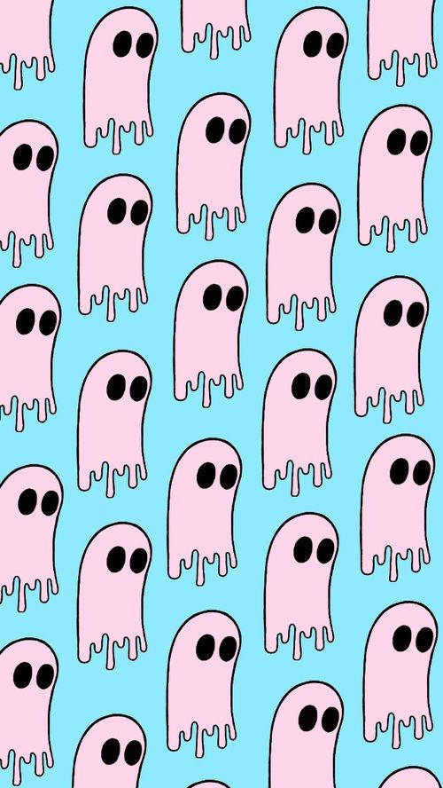 Pink Ghosts Plain Aesthetic Wallpaper