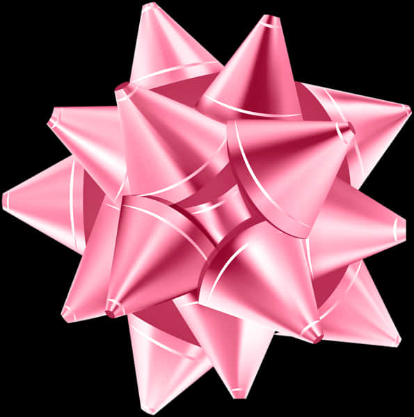 Pink Gift Bow Black Background PNG