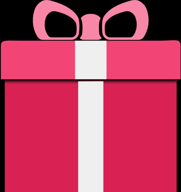 Pink Gift Box Top View PNG
