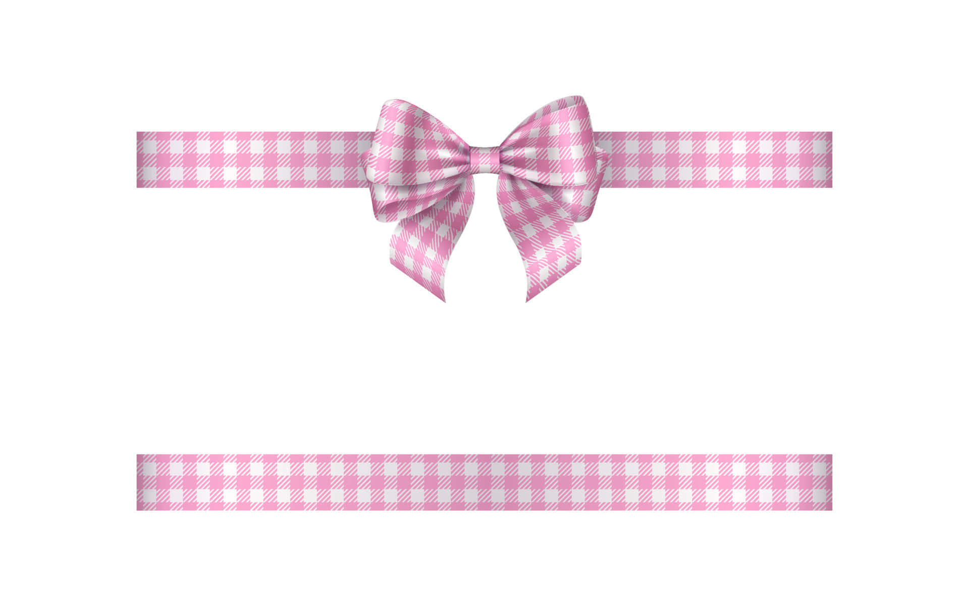 Pink Gingham Ribbon Bow Wallpaper