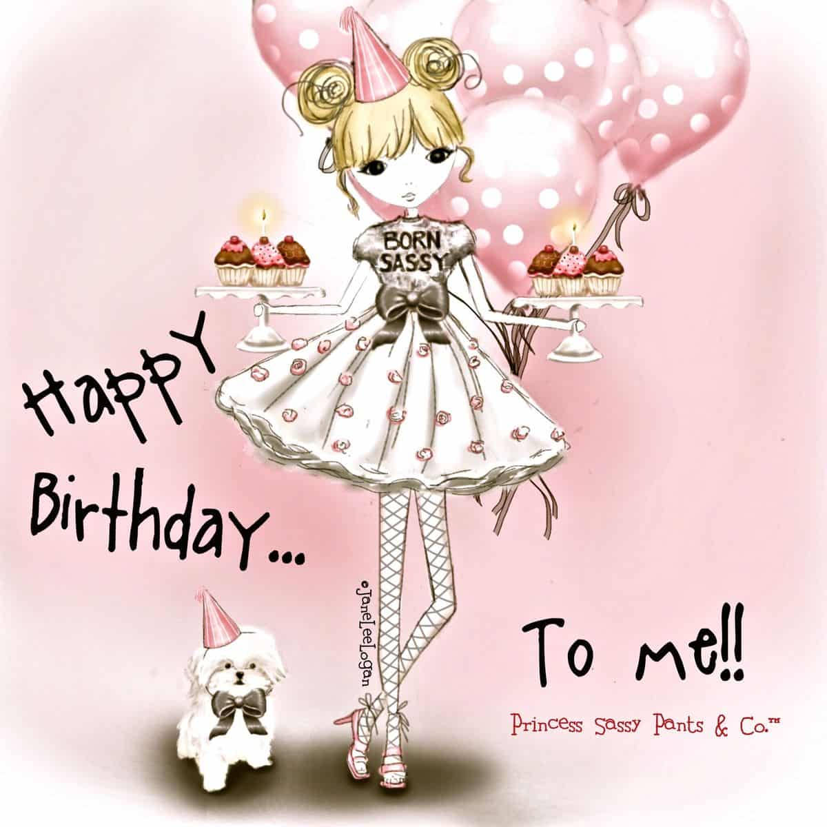 Pink Girl Happy Birthday To Me Wallpaper