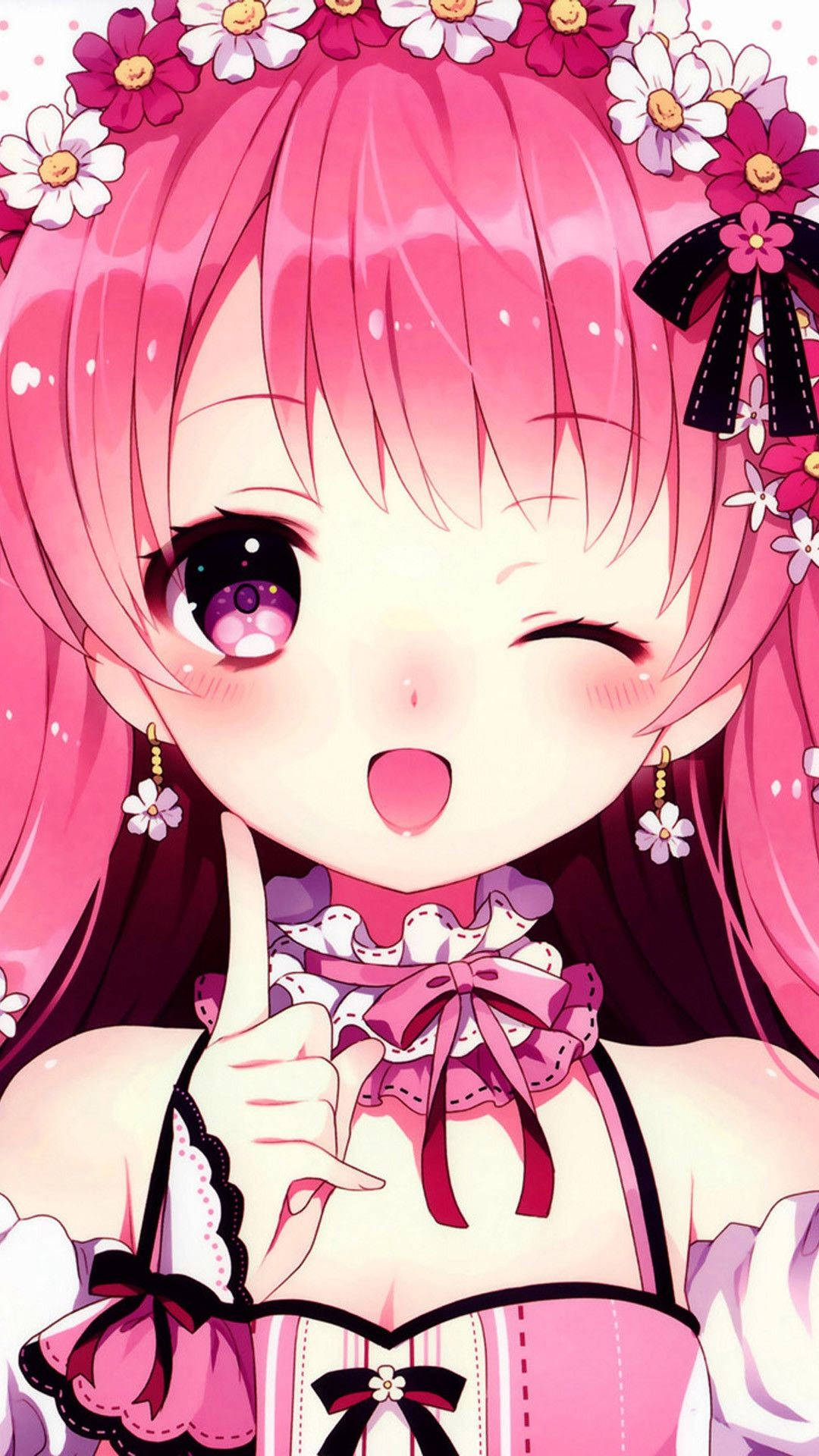 Pink Girl Iphone Beautiful Anime Wallpaper