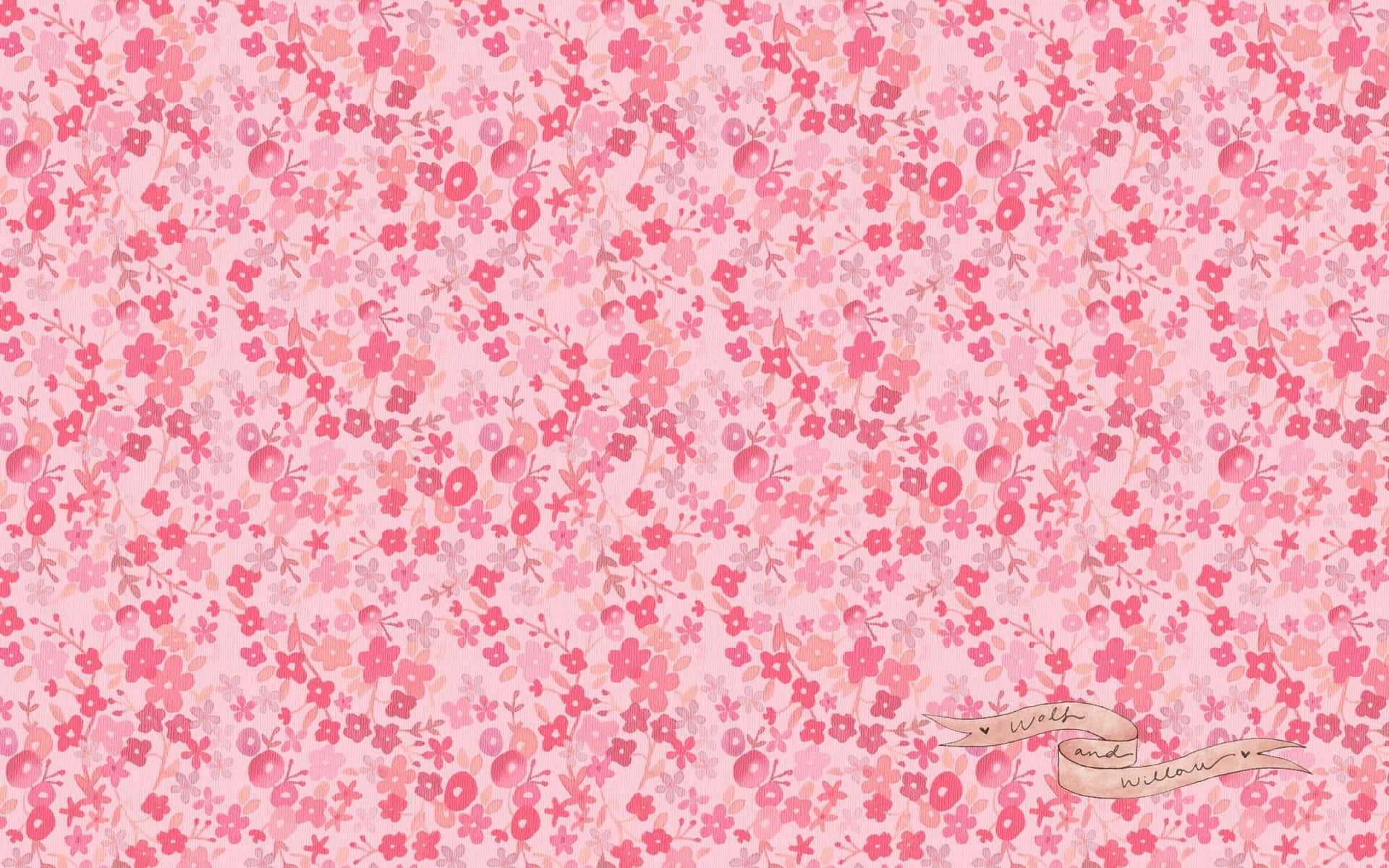 Pink Girly Flowers Wallpaper