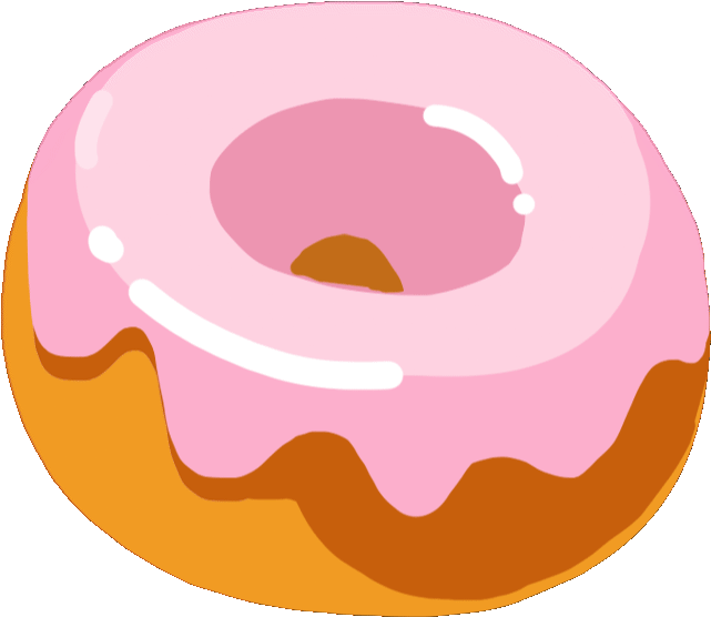 Pink Glazed Doughnut Illustration.png PNG