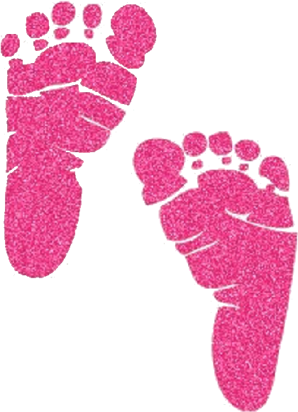 Pink Glitter Baby Footprints PNG