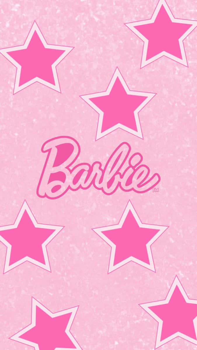 Pink Glitter Barbie Stars Background Wallpaper