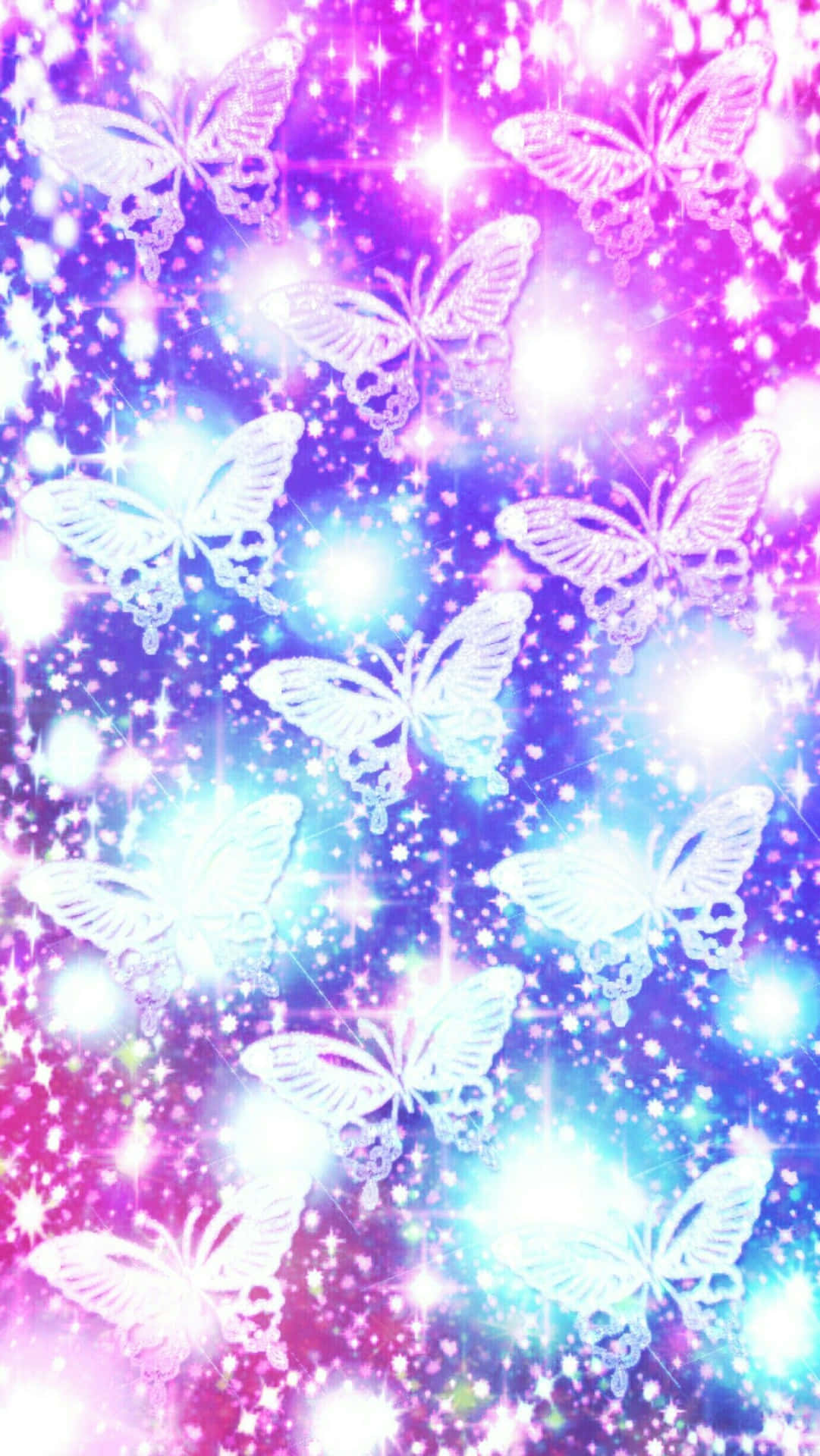 Verschönernsie Ihre Wohnkultur Mit Einem Glitzernden Pinken Schmetterling. Wallpaper