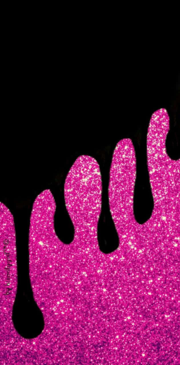 Pink Glitter Drip Background Wallpaper