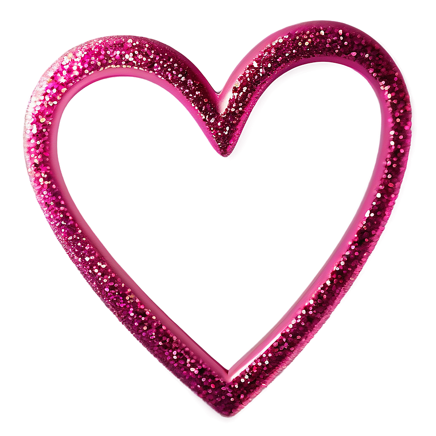 Pink Glitter Heart Png 06272024 PNG