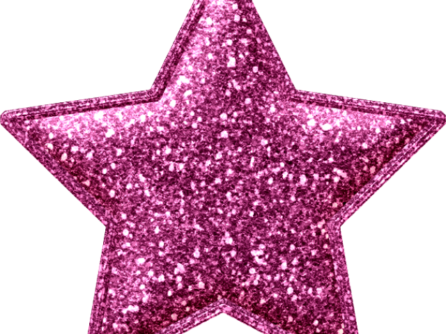 Pink Glitter Star Shape PNG