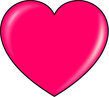 Pink Glossy Heart Graphic PNG
