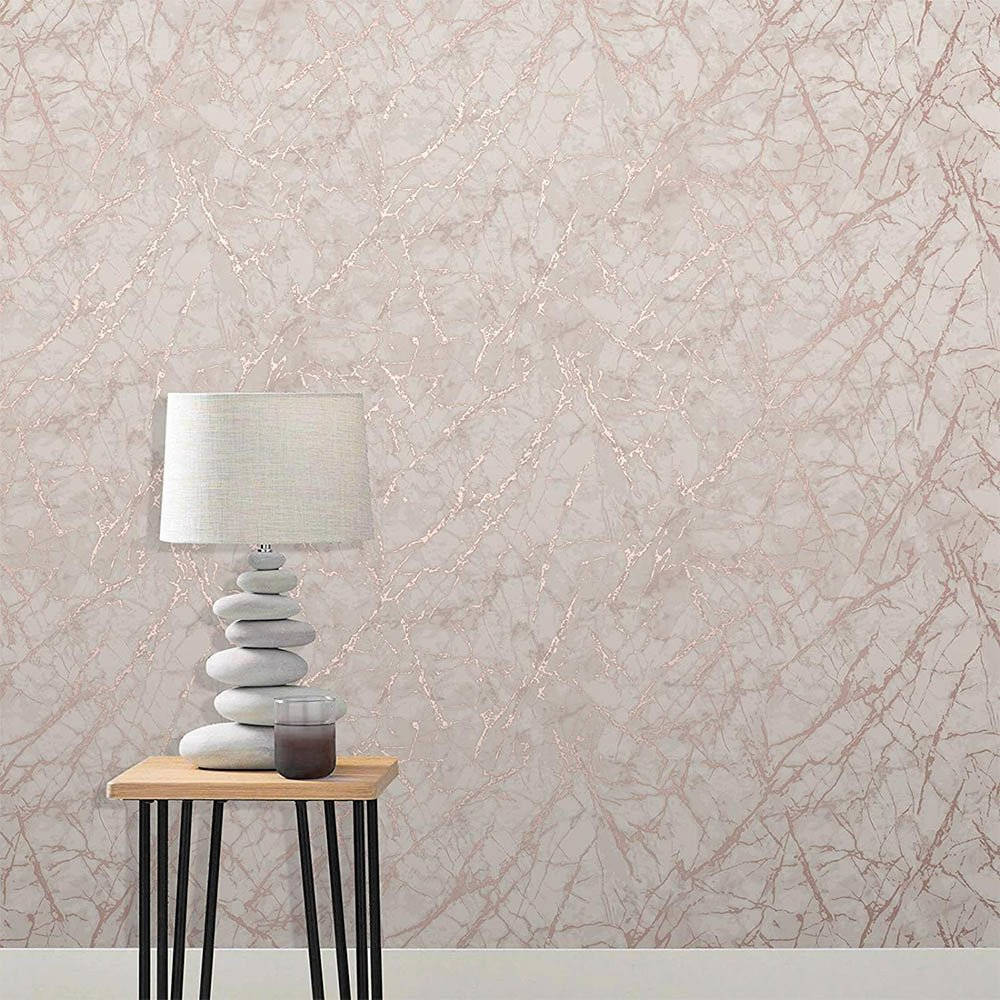 A Room With A Lamp And A Marble Wallpaper Wallpaper