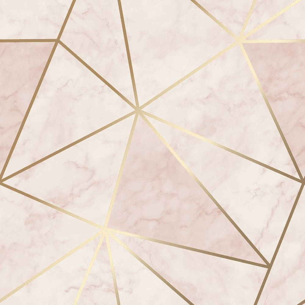 Pink guld marmor geometrisk Wallpaper