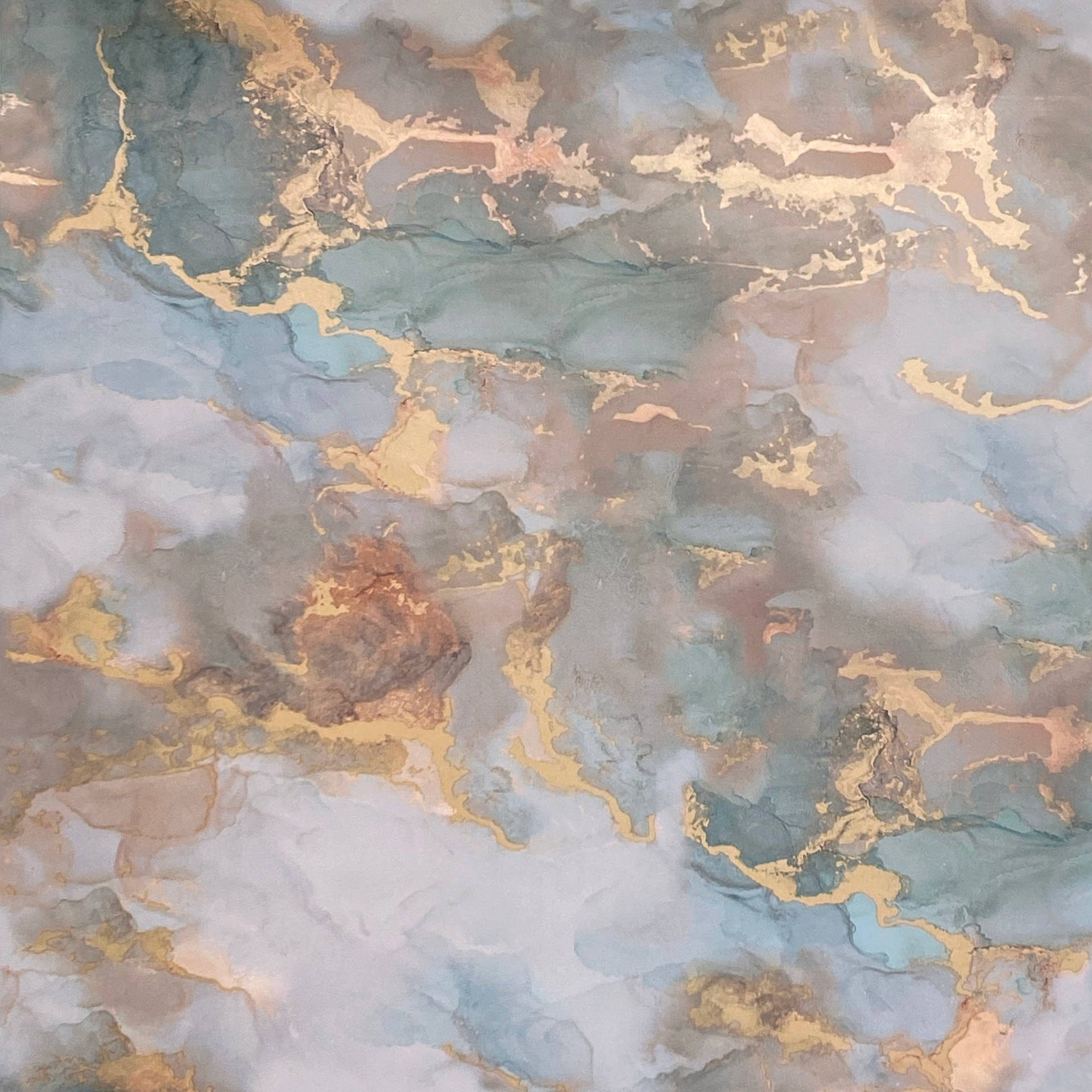Elegantesrosa Und Goldenes Marmor Wallpaper