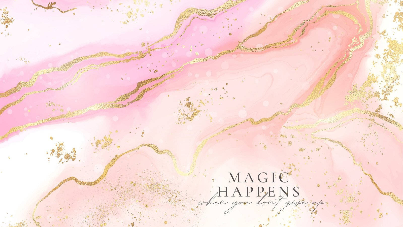 Caption: Sophisticated Pink&Gold Marble Texture Wallpaper