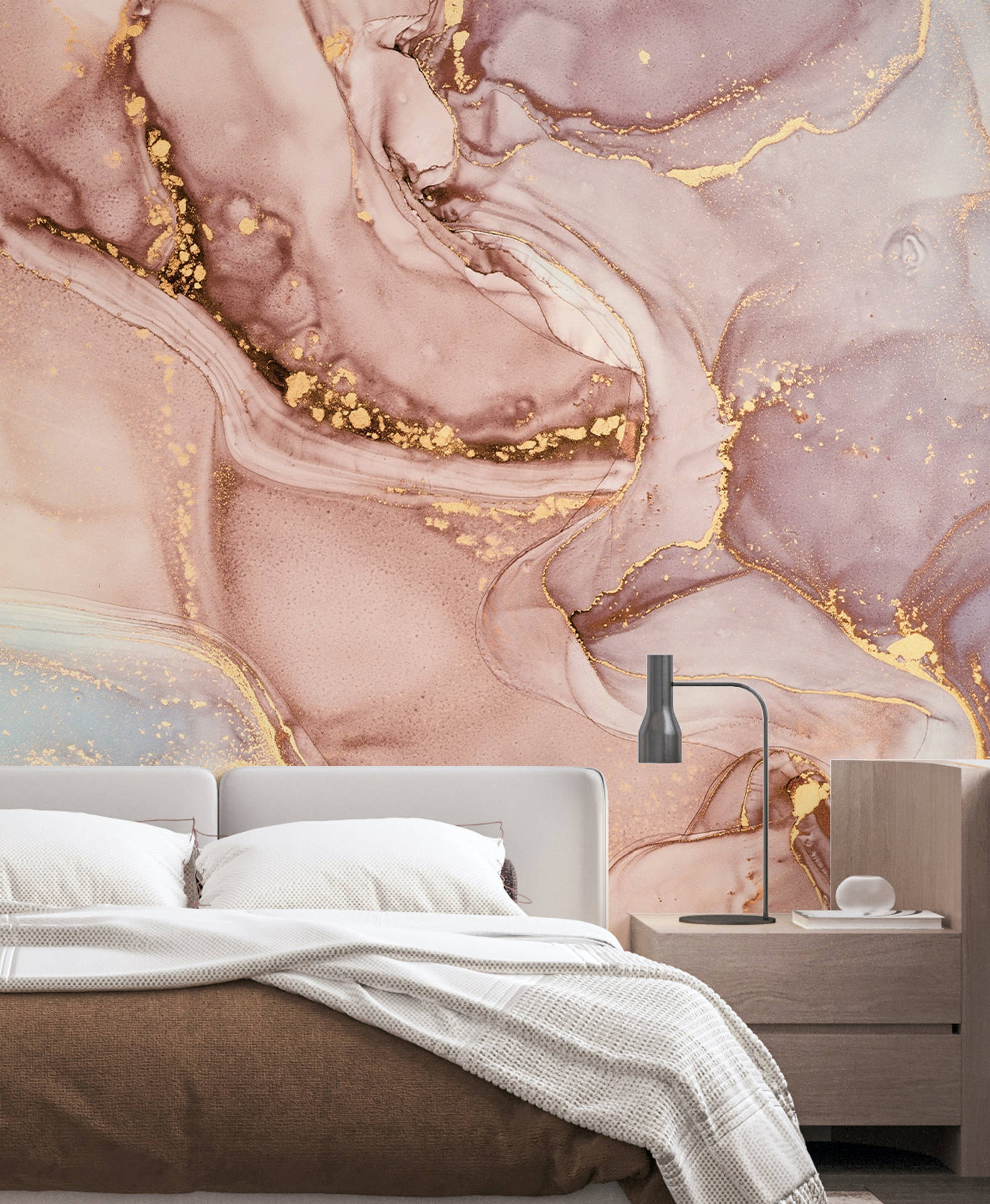 Pink Gold Marble Room Wallpaper