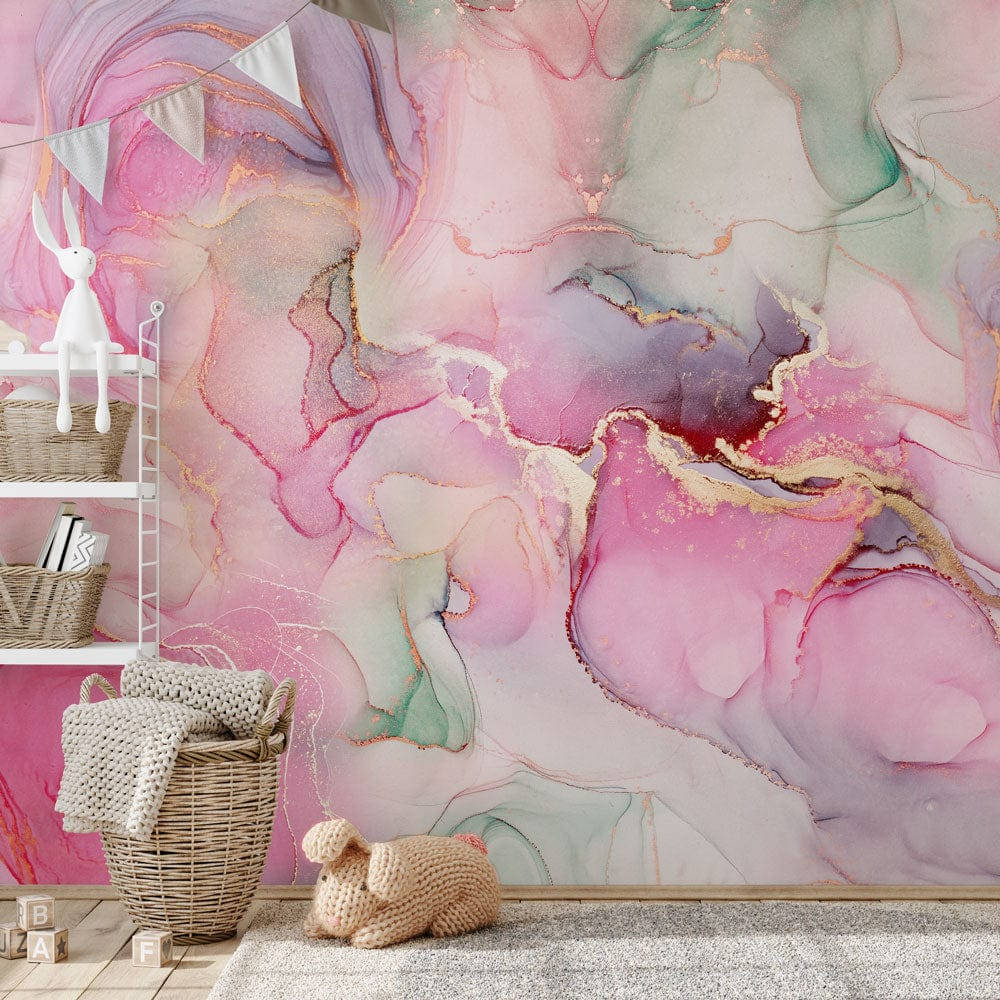 Pink Gold Wall Marble Wallpaper