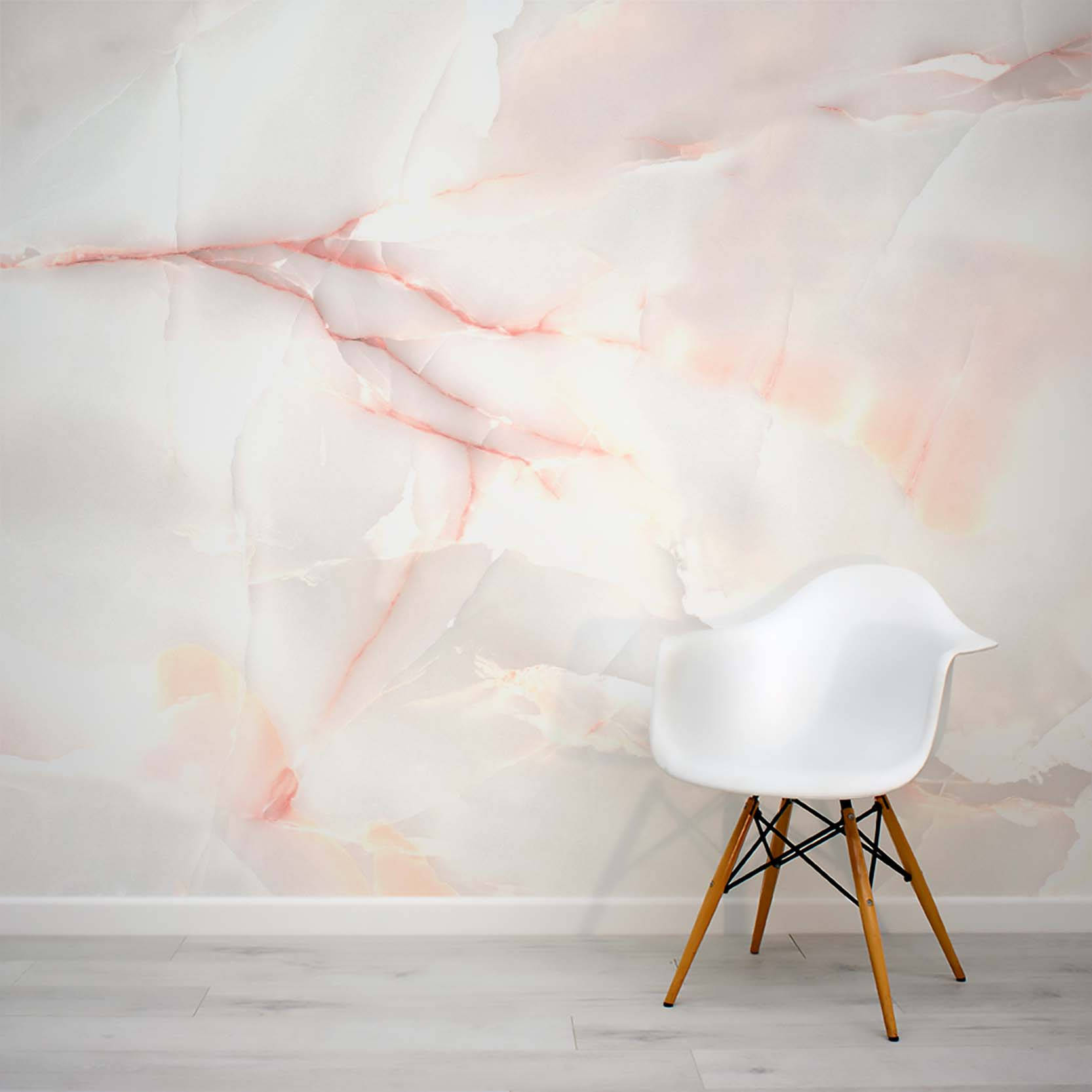 Pink Gold Marble Wall With Chair Wallpaper