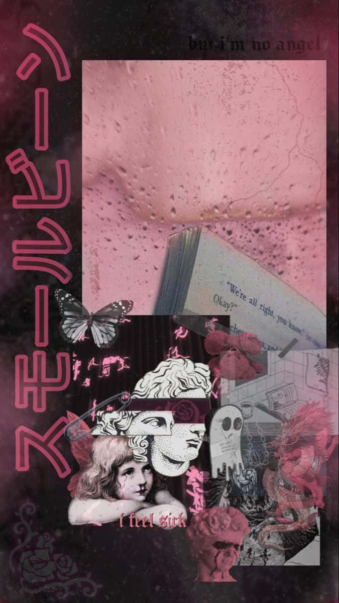 Pink_ Goth_ Aesthetic_ Collage.jpg Wallpaper