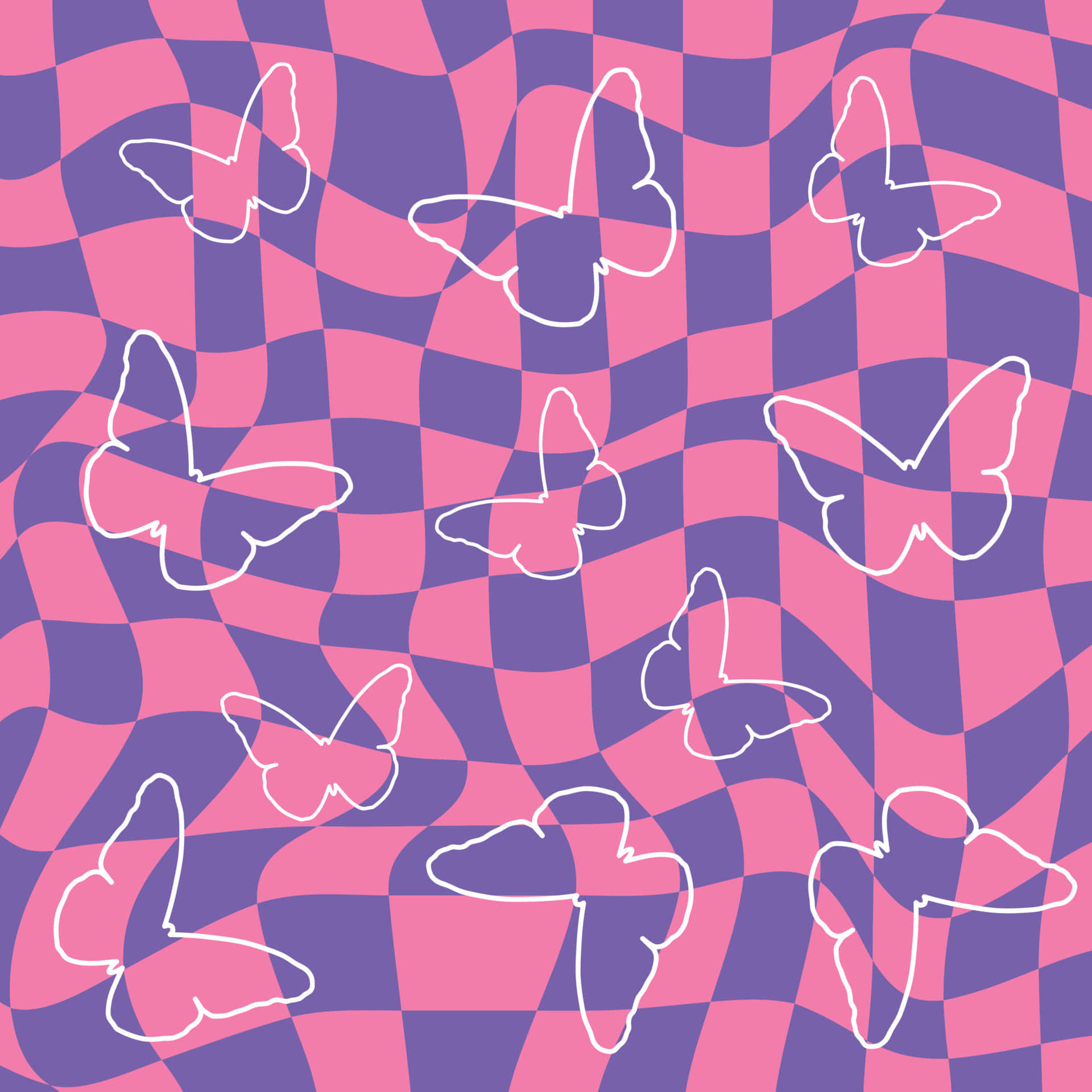 Pink_ Goth_ Butterfly_ Pattern Wallpaper