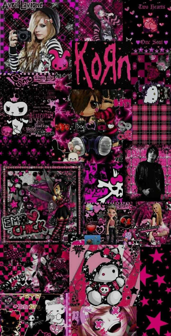 Pink Goth Collage Aesthetic Wallpaper