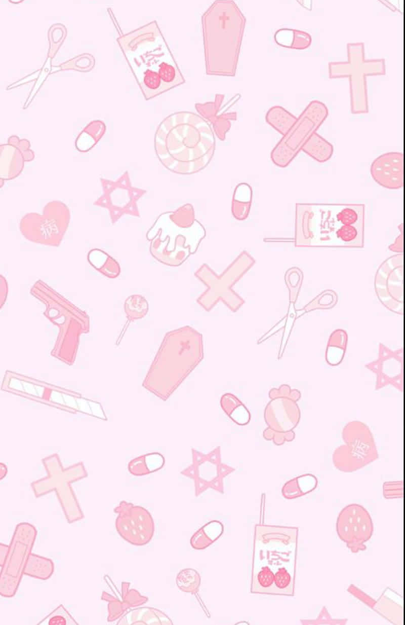 Pola Estetika Goth Pink Wallpaper