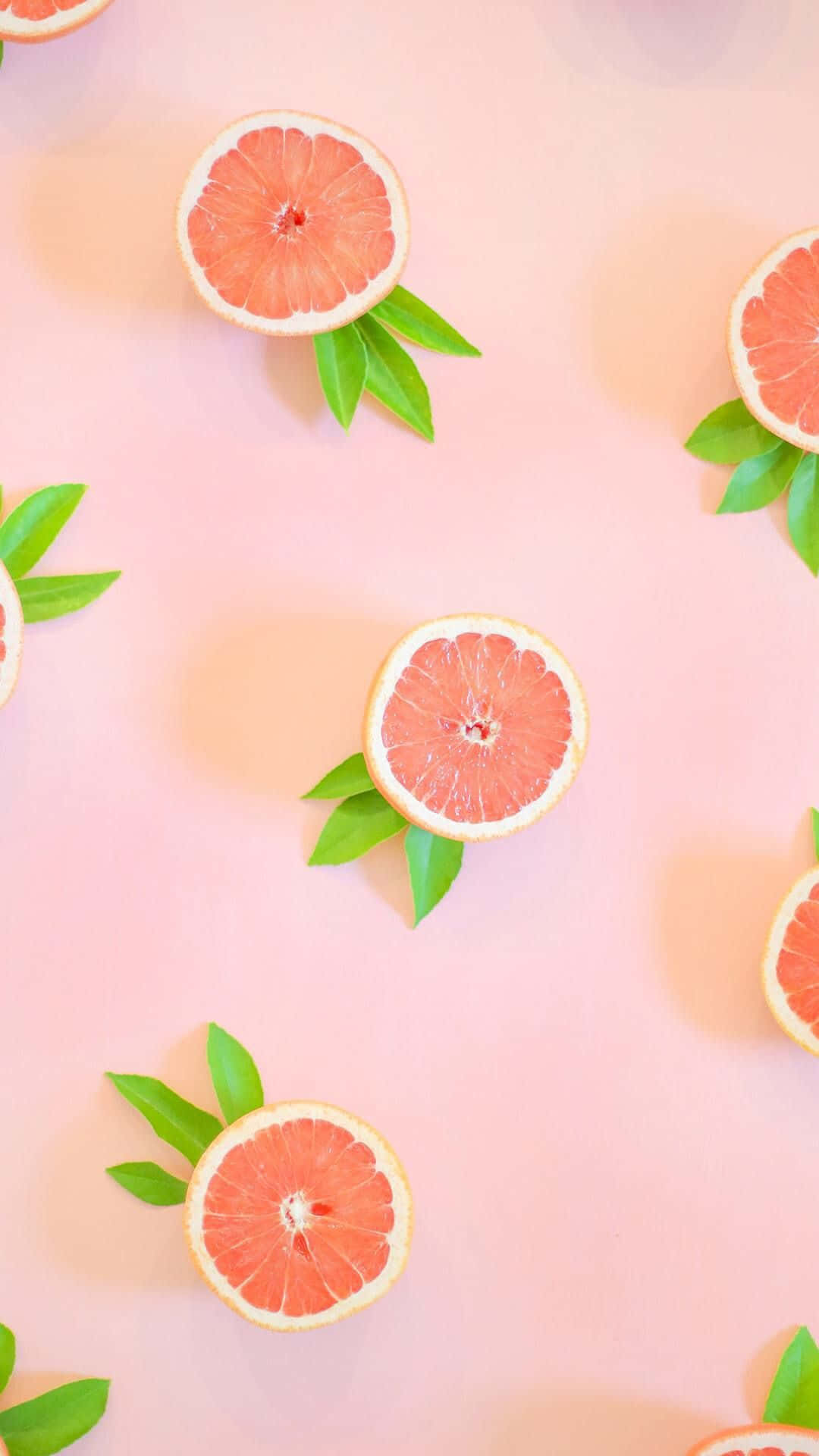 Sliced Pink Grapefruit Wallpaper Wallpaper