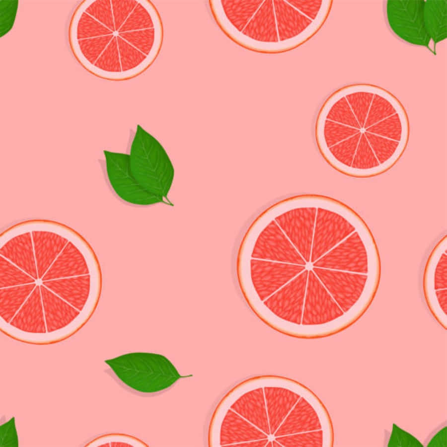Caption: Vibrant Pink Grapefruit Wallpaper Wallpaper