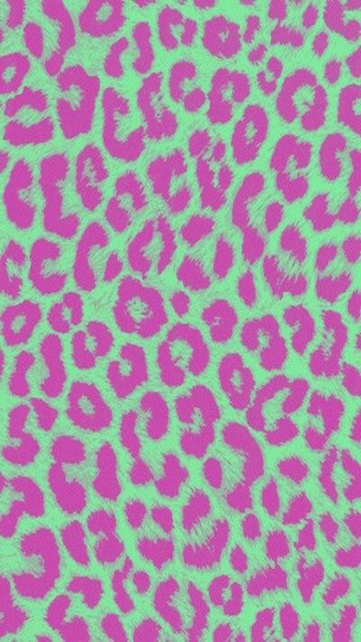 Extravagant Pink and Green Cheetah Print Wallpaper Wallpaper
