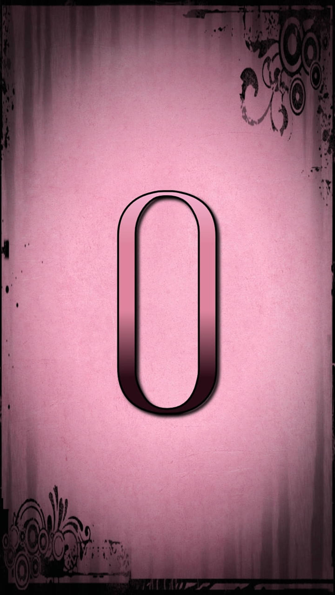 Pink Grungy Letter O Wallpaper