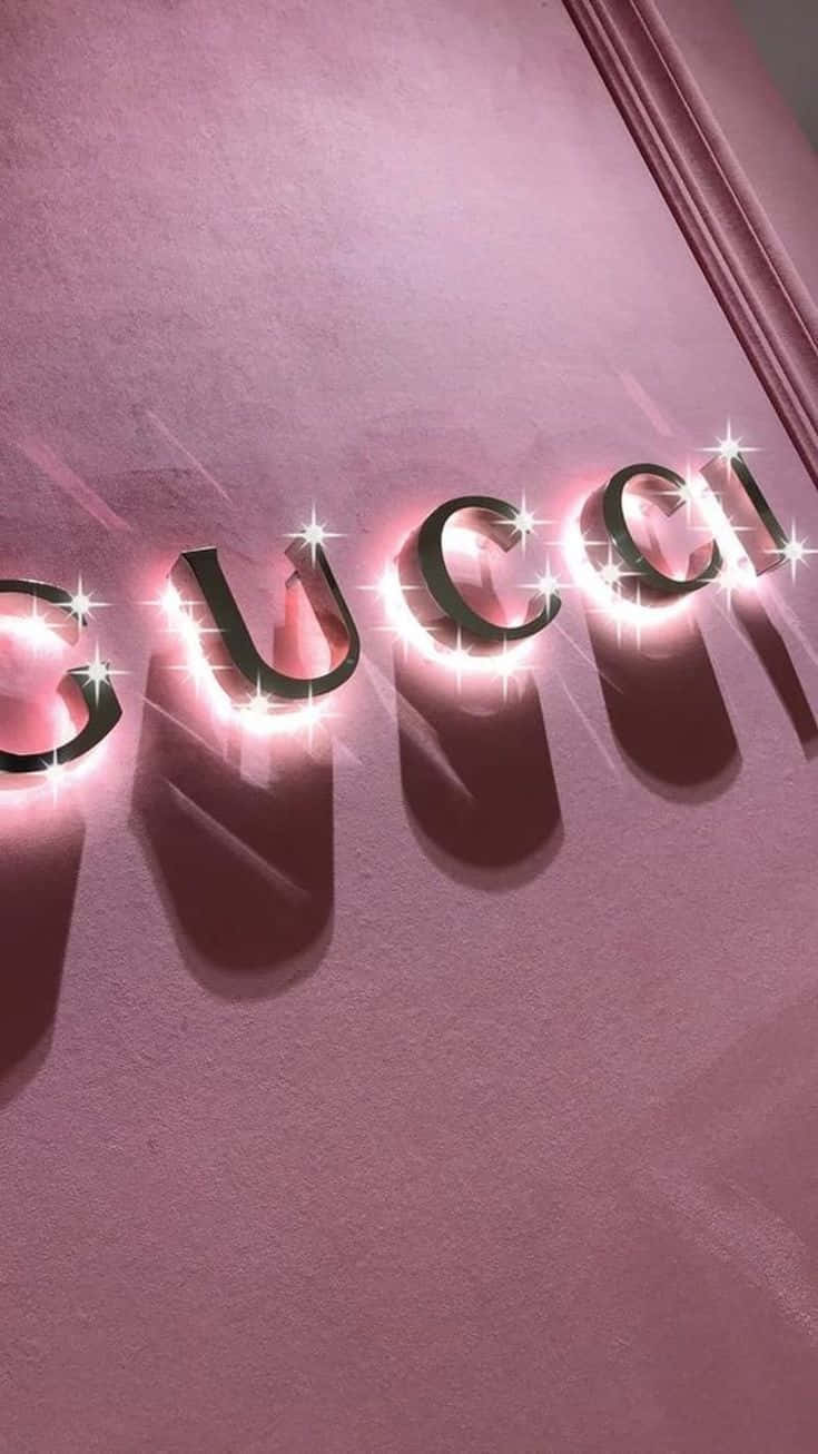 Pink Gucci Neon Sign Wallpaper