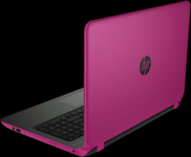 Pink H P Laptop Side View PNG