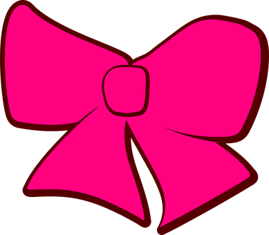 Pink Hair Bow Clipart PNG