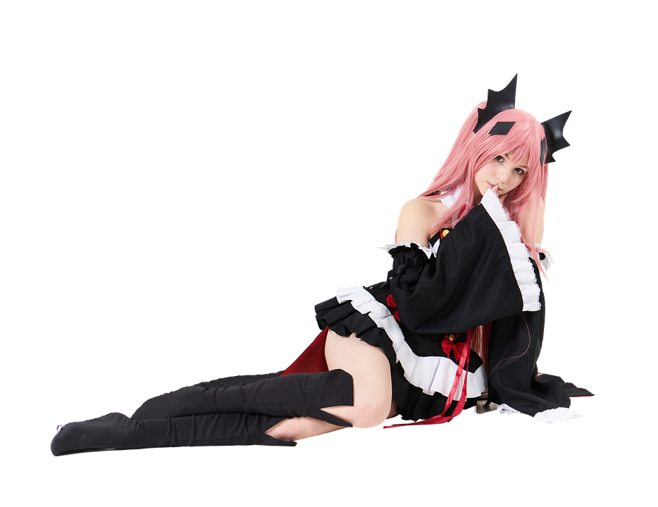 Pink Haired Anime Cosplay Character PNG