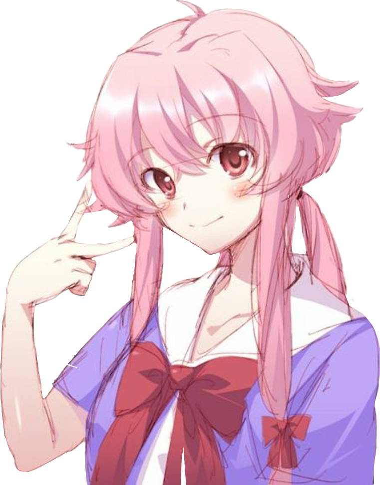 Pink Haired Anime Girl Gesture PNG