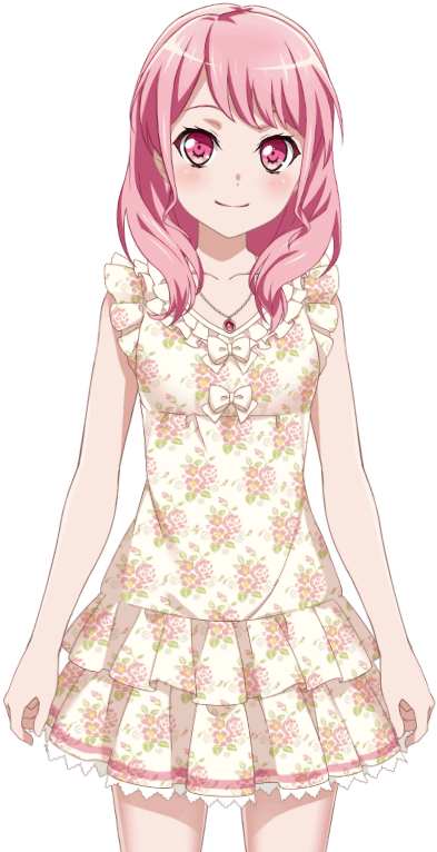 Pink Haired Anime Girl With Bangs PNG