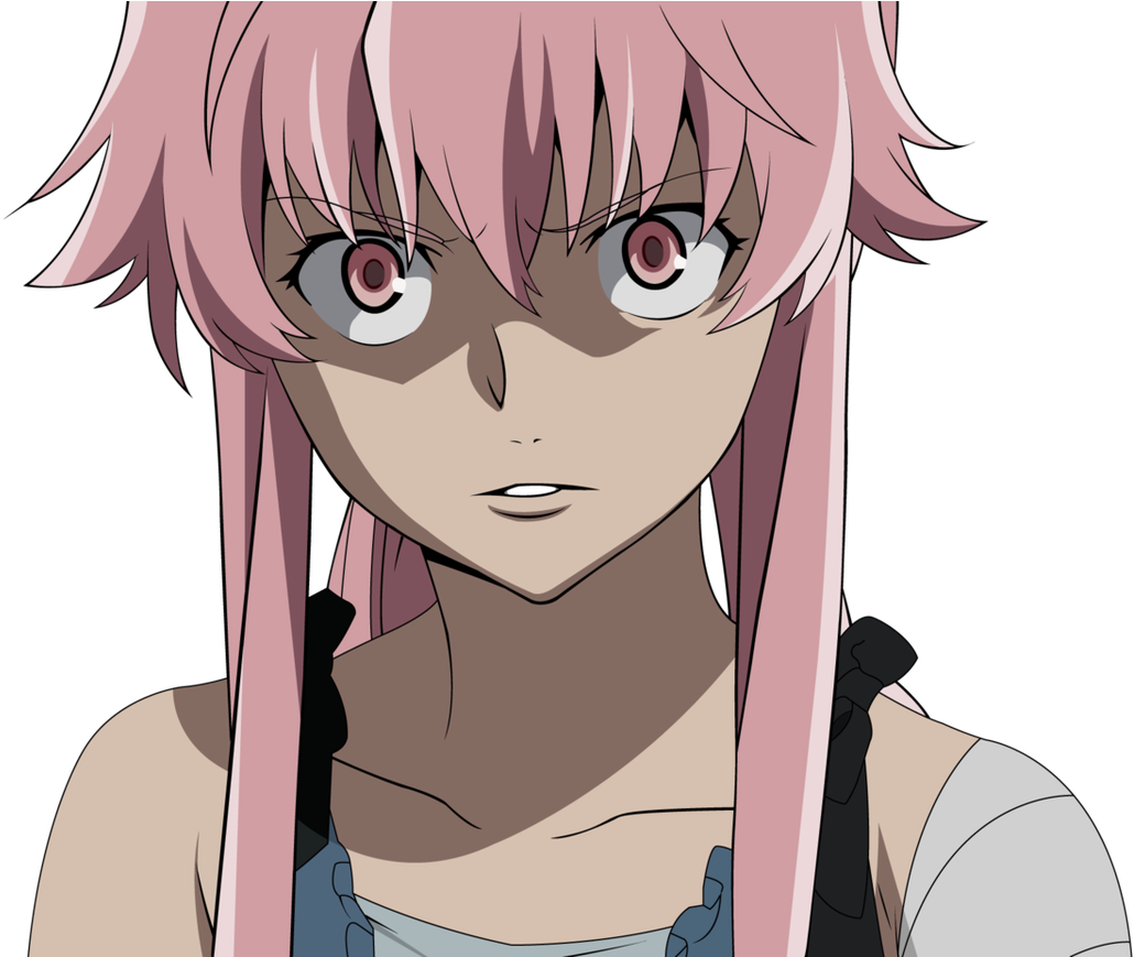 Pink Haired Anime Girl Yuno Gasai PNG