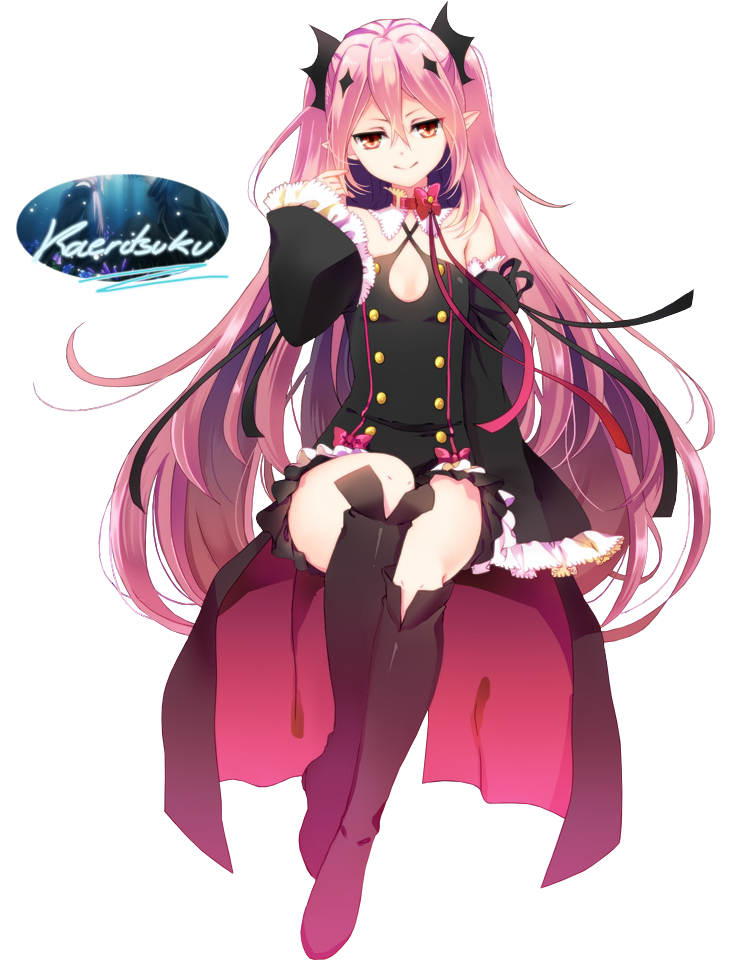 Pink Haired Anime Vampire Girl PNG