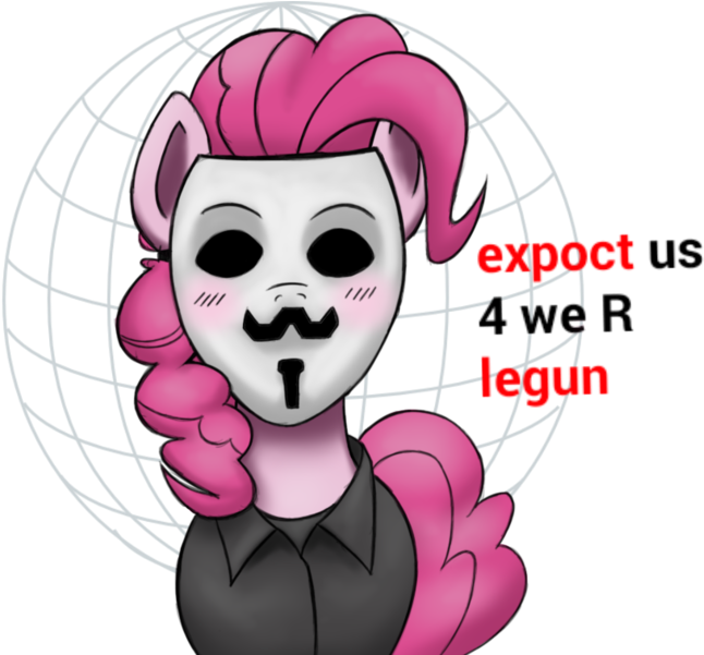 Pink Haired Characterwith Anonymous Mask PNG