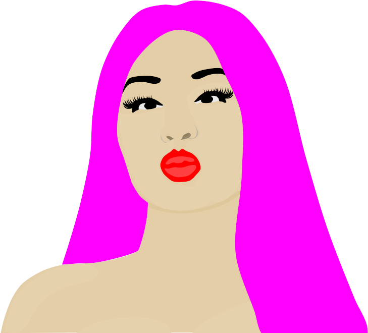 Pink Haired Icon Illustration PNG