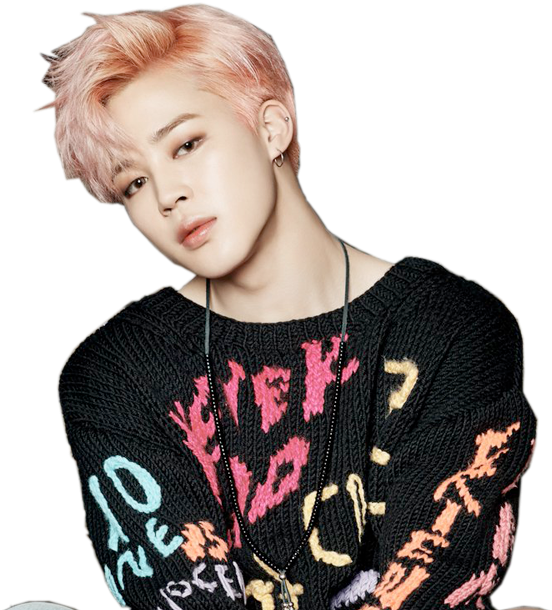 Pink Haired Personin Black Sweater PNG