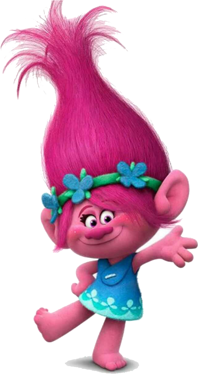 Pink Haired Troll Character PNG