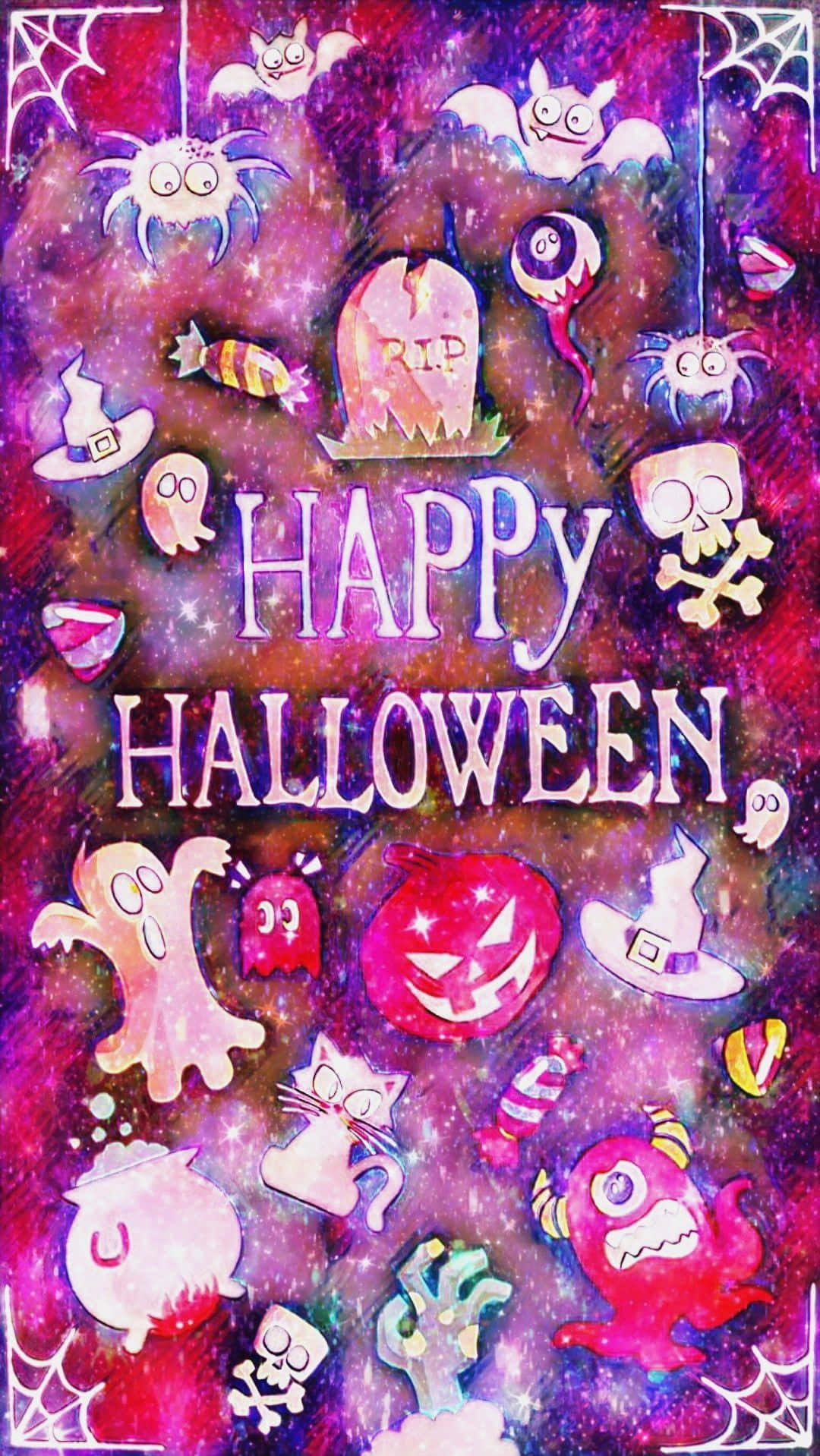 "Pink Halloween - a unique take on the ghoulish holiday!" Wallpaper