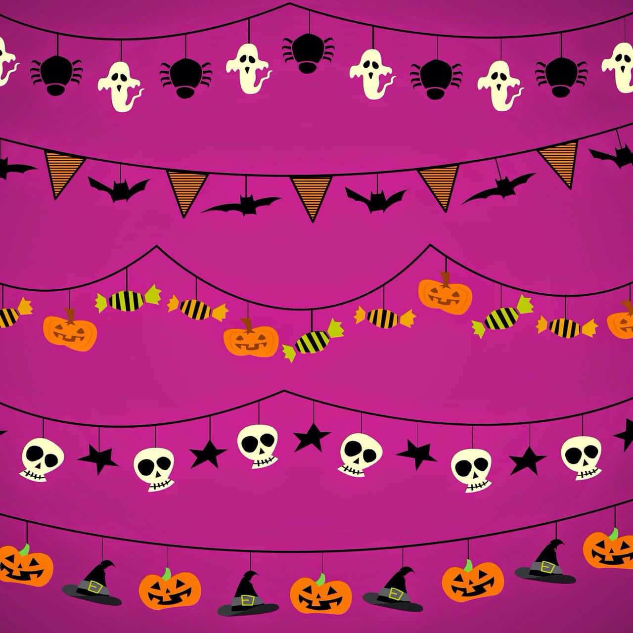 Celebrate in style with a festive Pink Halloween Wallpaper