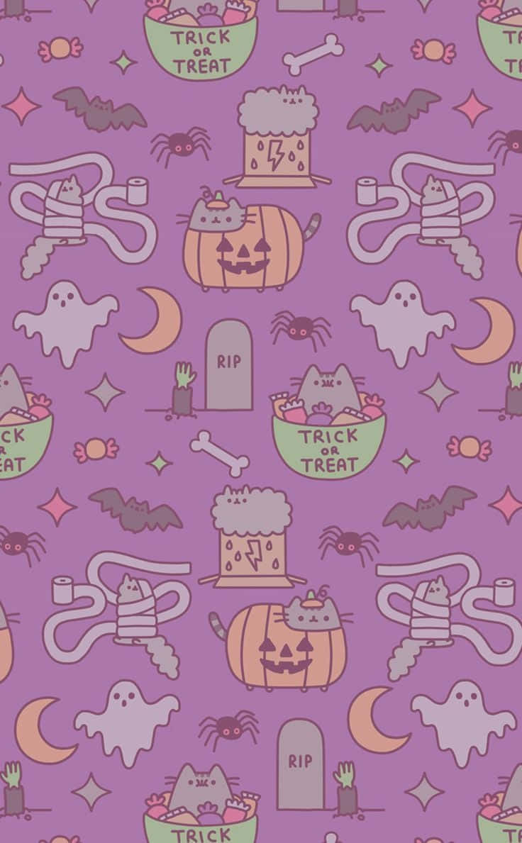 Celebrate Halloween In Style With Pink Decorations Wallpaper