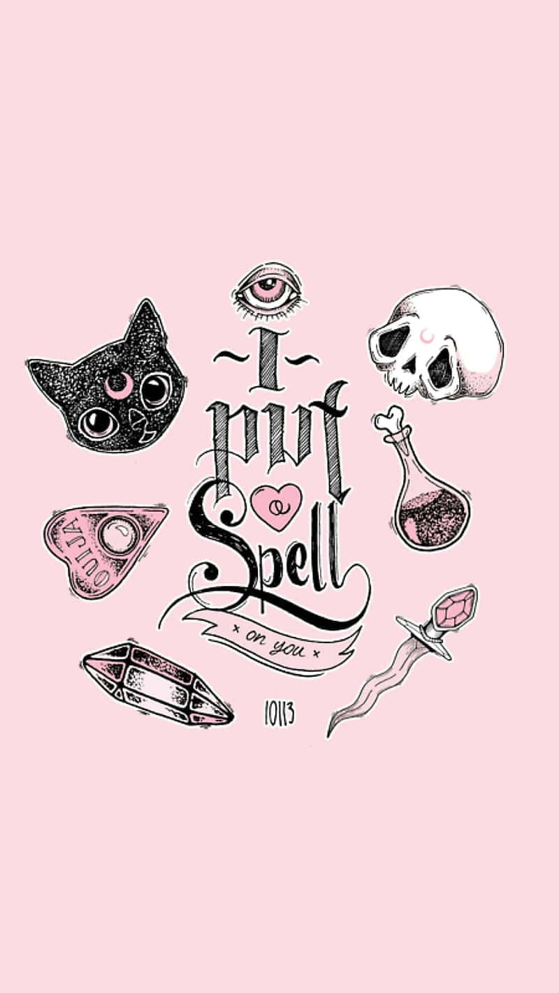 I Put Spell On A Pink Background