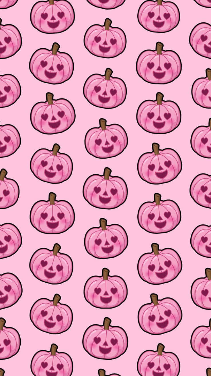 Pink Halloween Pumpkin Pattern Wallpaper