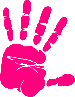 Pink Hand Silhouette Black Background PNG